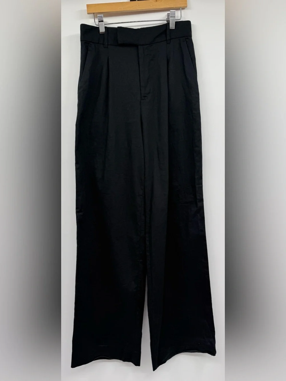 Banana Republic Wide-Leg Linen Blend High-Rise SZ 2 Pleated Pants Capsule Career